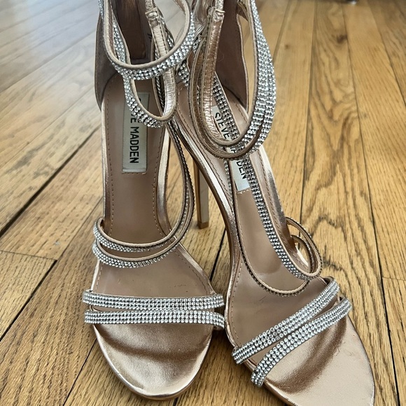 Steve Madden Shoes - Steve Madden Rose Gold Rhinestone Heels Size 6.5